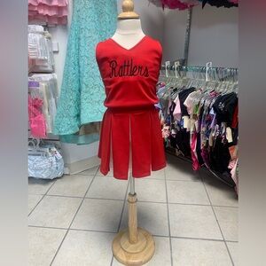 Size 6, 8 or 12 Rattlers Red Cheerleader cheerleading Uniform Jumper Dress NWT